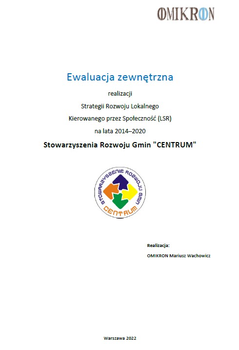Ewaluacja zewnętrzna realizacji Strategii Rozwoju Lokalnego Kierowanego przez Społeczność